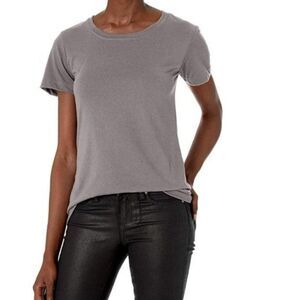 Marky G Apparel Womens Gray Short Sleeve Scoop Neck Casual Ideal T Shirt Size XL